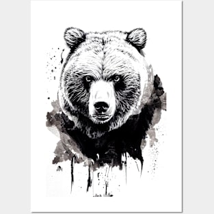 Bear Grizzly Wild Nature Free Spirit Art Brush Painting Posters and Art